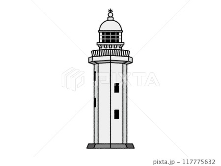 千葉県南房総市にある野島崎灯台のイラストのイラスト素材