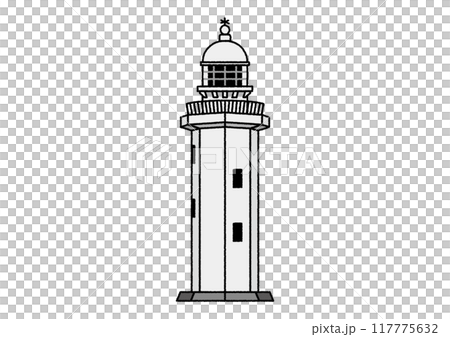 Illustration of Nojimazaki Lighthouse in Minamiboso City, Chiba Prefecture 117775632
