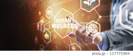 New Human resource management. HR. Team Building and recruitment concept 117775904