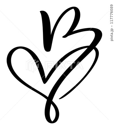 Vector Vintage heart letter monogram logo B. Love Calligraphy element Valentine flourish. Hand drawn sign for page decoration design illustration, wedding card, invitation Vector Vintage heart letter monogram logo B. Love Calligraphy element Valentine flourish. Hand drawn sign for page decoration design illustration, wedding card, invitation 117776089