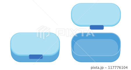 蓋をあけられるシンプルな空の弁当箱 117776104