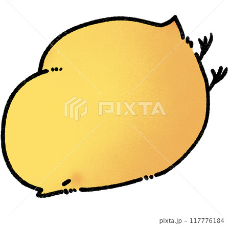 うつぶせ寝をするひよこのイラスト 117776184