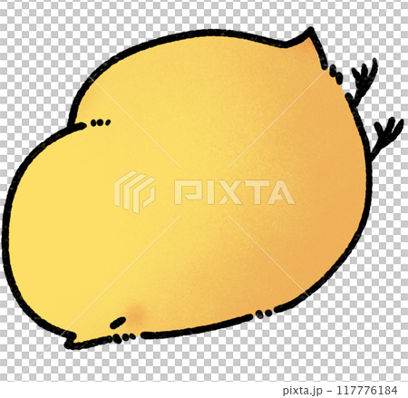 うつぶせ寝をするひよこのイラスト 117776184