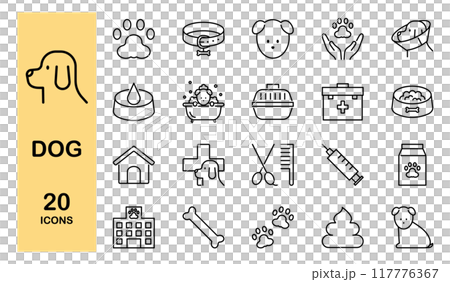 狗寵物相關的圖示集 117776367