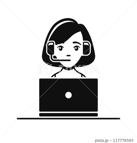 Customer Service Icon. User With Headphone. Vector 117776565