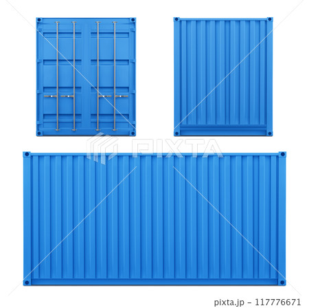 Ship container front and side view set 117776671