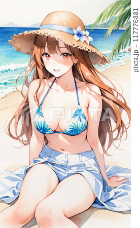 水着女性のイラスト素材 [117776881] - PIXTA