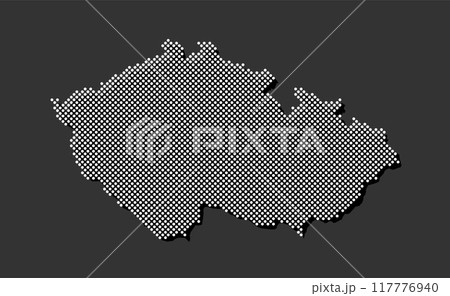 Vector map Czech for points, dotted template 117776940
