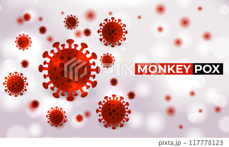 Monkeypox virus cells outbreak medical banner.のイラスト素材 [117778123] - PIXTA