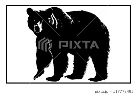 Bear animal silhouette. Bear symbol isolated illustration, Bear animal silhouette. Bear symbol isolated illustration, 117778493