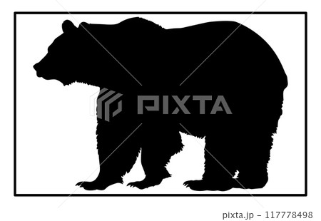 Bear animal silhouette. Bear symbol isolated illustration, Bear animal silhouette. Bear symbol isolated illustration, 117778498