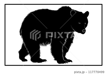 Bear animal silhouette. Bear symbol isolated illustration, Bear animal silhouette. Bear symbol isolated illustration, 117778499