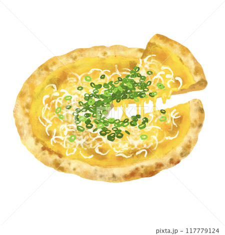 ピザのイラスト　しらすピザ 117779124