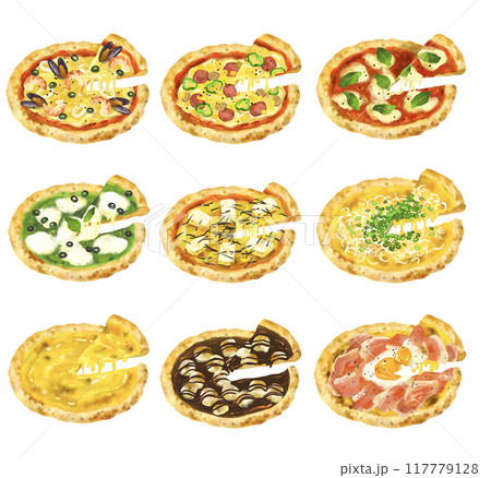 ピザのイラストセット 117779128