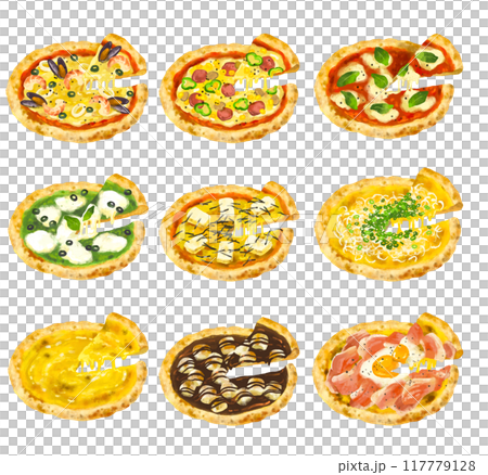 ピザのイラストセット 117779128