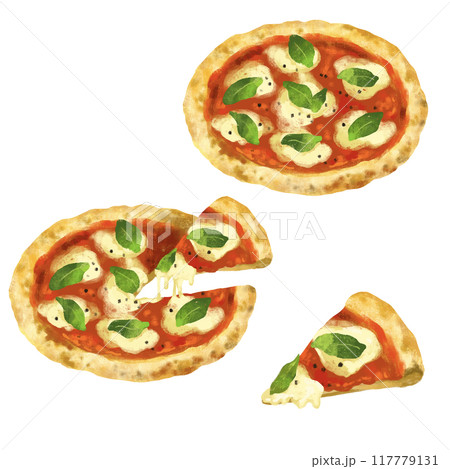 ピザのイラスト　マルゲリータ 117779131