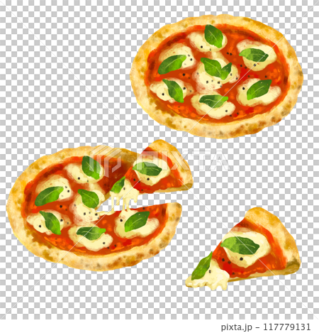 ピザのイラスト　マルゲリータ 117779131