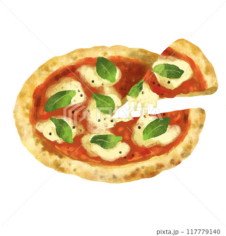 ピザのイラスト　マルゲリータ 117779140