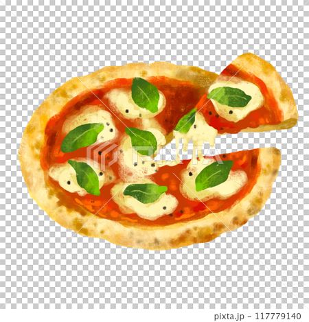 ピザのイラスト　マルゲリータ 117779140