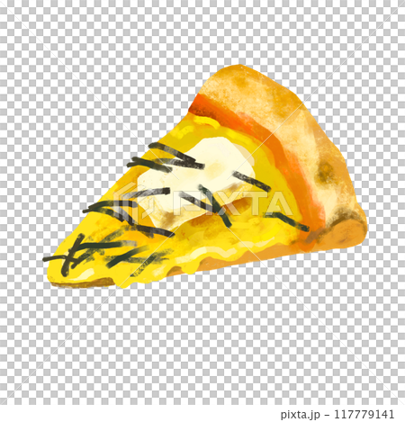 ピザのイラスト　和風ピザ　餅 117779141