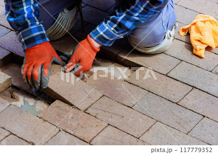 In reconstruction, destroyed brick path is replaced with new one In reconstruction, destroyed brick path is replaced with new one 117779352