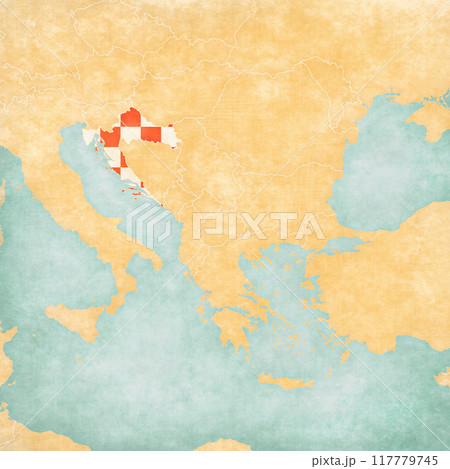 Map of Balkans - Croatia 117779745
