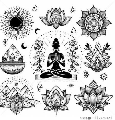 ヨガのアイコン 117780321