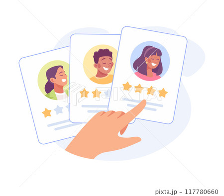 Hiring, Recruiting and Employment with Hand Rate Worker Vector Illustration 117780660