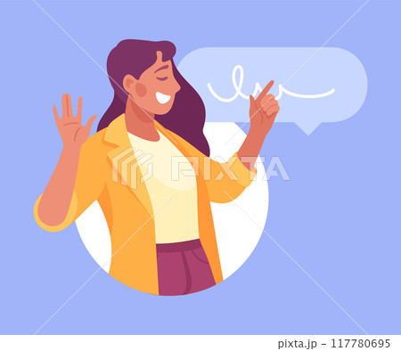 Business Process with Woman Busy with Analytics Vector Illustration Business Process with Woman Busy with Analytics Vector Illustration 117780695