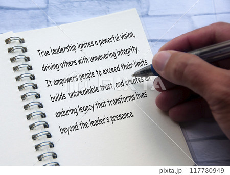 What is true leaderships text written on notepad. Leadership concept What is true leaderships text written on notepad. Leadership concept 117780949