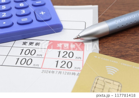 クレジットカード利用可能枠の増額。ゴールドカード。 117781418