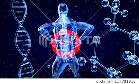 Abstract motion design of backpain and kidneys 117781915