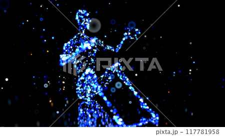 3D anatomy of a man doing situps 117781958