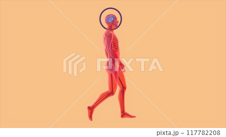 3D abstract art of a brain motion design 3D abstract art of a brain motion design 117782208