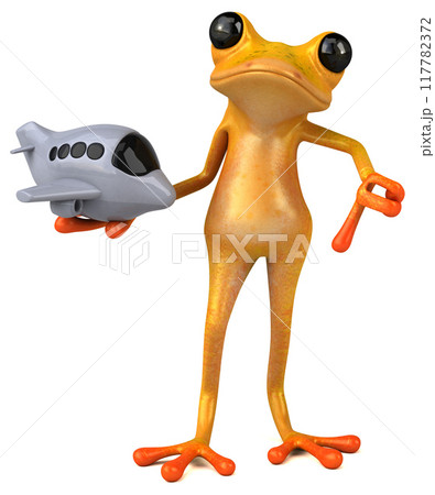 Fun yellow frog - 3D Illustration Fun yellow frog - 3D Illustration 117782372