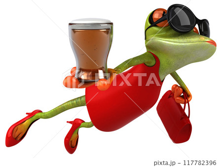 Fun frog - 3D Illustration 117782396