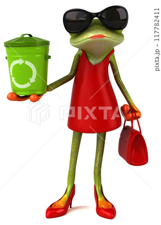 Fun frog - 3D Illustration 117782411
