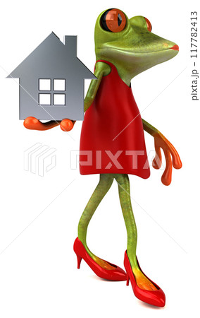 Fun frog - 3D Illustration Fun frog - 3D Illustration 117782413