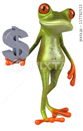 Fun frog - 3D Illustration 117782513