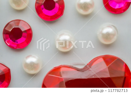 jewelry sticker decorated on white paper background jewelry sticker decorated on white paper background 117782713