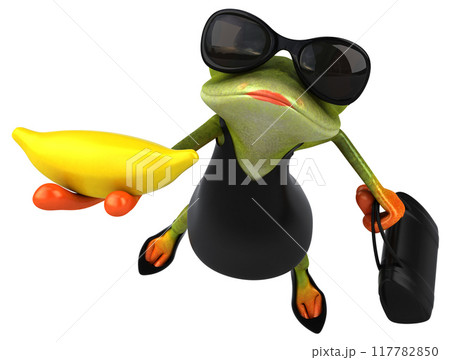 Fun frog - 3D Illustration 117782850