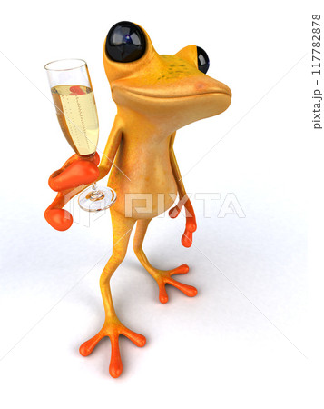 Fun frog - 3D Illustration 117782878