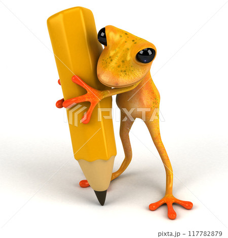 Fun frog - 3D Illustration Fun frog - 3D Illustration 117782879