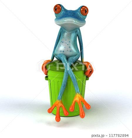 Fun frog - 3D Illustration 117782894
