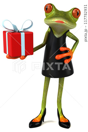 Fun frog - 3D Illustration Fun frog - 3D Illustration 117782931