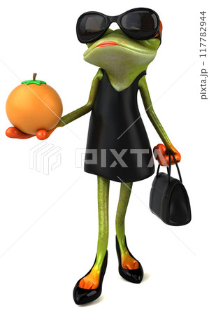 Fun frog - 3D Illustration 117782944