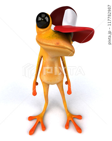 Fun frog - 3D Illustration 117782987