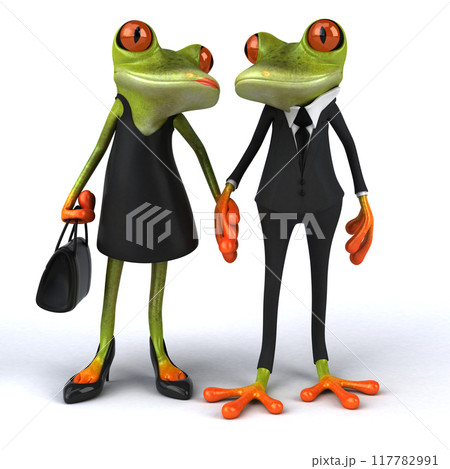 Fun frog - 3D Illustration Fun frog - 3D Illustration 117782991