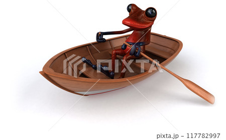 Fun frog- 3D Illustration 117782997