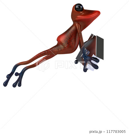 Fun frog- 3D Illustration Fun frog- 3D Illustration 117783005
